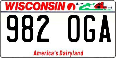 WI license plate 982OGA