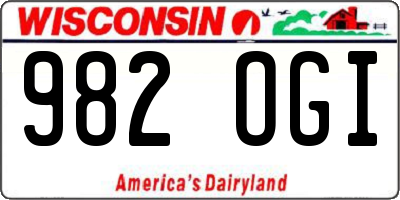 WI license plate 982OGI