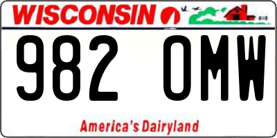 WI license plate 982OMW
