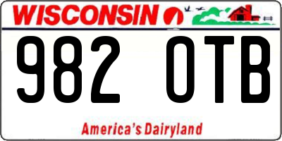 WI license plate 982OTB