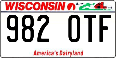 WI license plate 982OTF