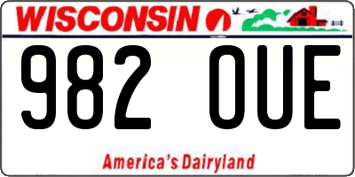 WI license plate 982OUE