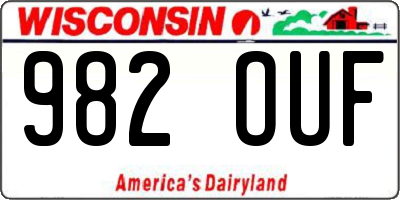WI license plate 982OUF