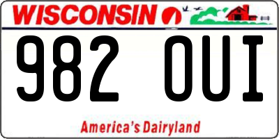 WI license plate 982OUI