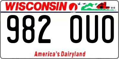 WI license plate 982OUO