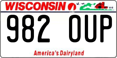 WI license plate 982OUP
