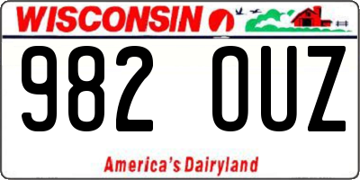 WI license plate 982OUZ