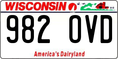 WI license plate 982OVD