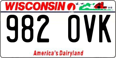 WI license plate 982OVK