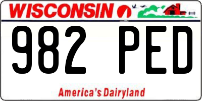 WI license plate 982PED