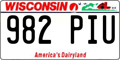 WI license plate 982PIU