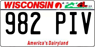 WI license plate 982PIV