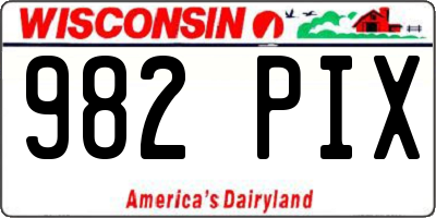 WI license plate 982PIX