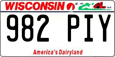 WI license plate 982PIY