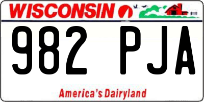 WI license plate 982PJA