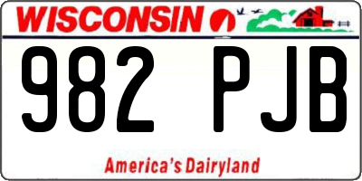 WI license plate 982PJB