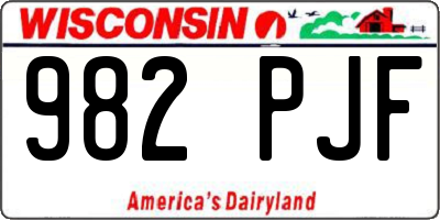 WI license plate 982PJF