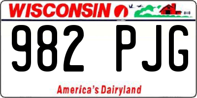 WI license plate 982PJG