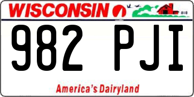 WI license plate 982PJI