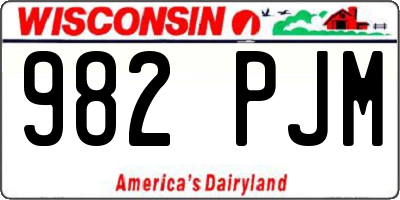WI license plate 982PJM