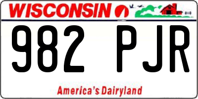 WI license plate 982PJR