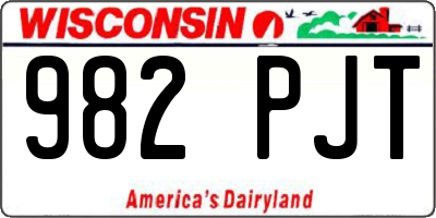 WI license plate 982PJT