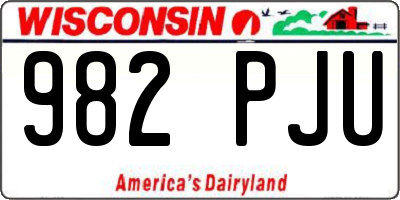 WI license plate 982PJU