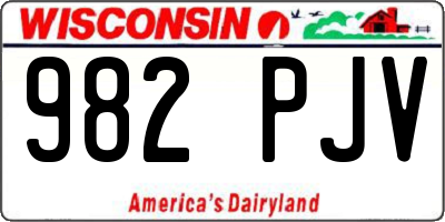 WI license plate 982PJV