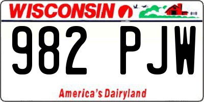 WI license plate 982PJW