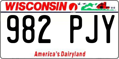 WI license plate 982PJY