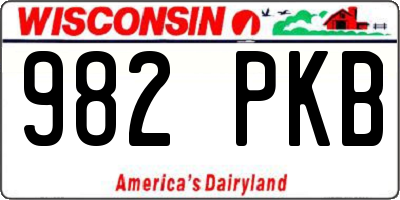 WI license plate 982PKB