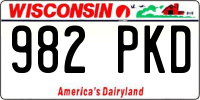 WI license plate 982PKD