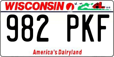 WI license plate 982PKF
