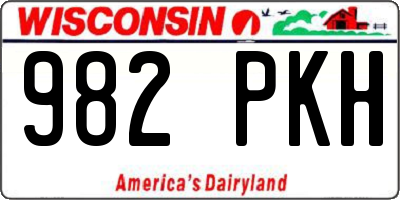 WI license plate 982PKH