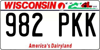 WI license plate 982PKK