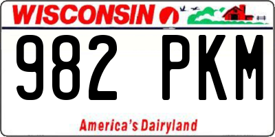 WI license plate 982PKM