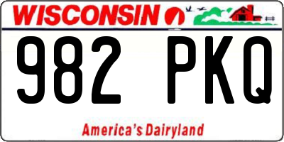 WI license plate 982PKQ