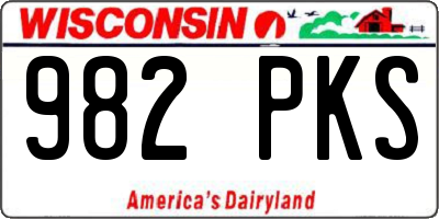 WI license plate 982PKS