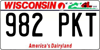 WI license plate 982PKT