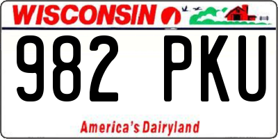 WI license plate 982PKU
