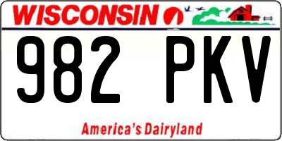 WI license plate 982PKV