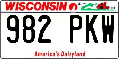 WI license plate 982PKW