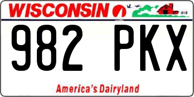WI license plate 982PKX