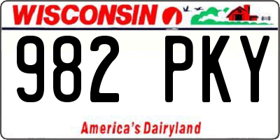 WI license plate 982PKY
