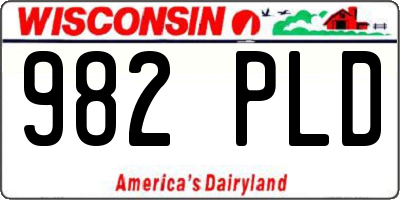 WI license plate 982PLD