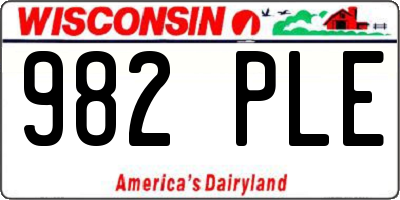WI license plate 982PLE