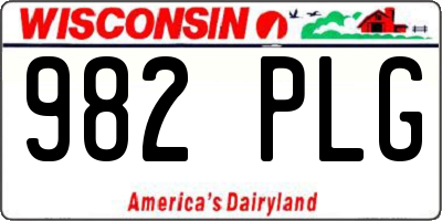 WI license plate 982PLG