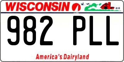 WI license plate 982PLL
