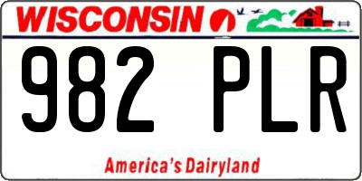 WI license plate 982PLR