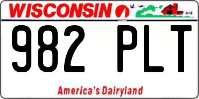 WI license plate 982PLT